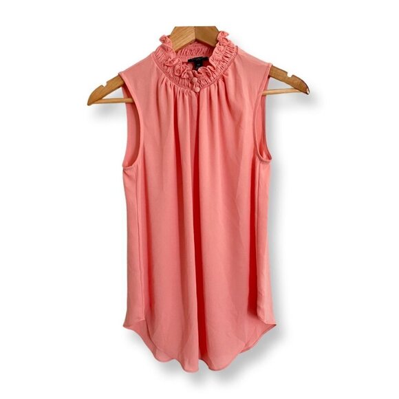 Ann Taylor Tops - Ann Taylor Petite Blouse Women's Size X-Small Petite Sleeveless Pink Salmon Top